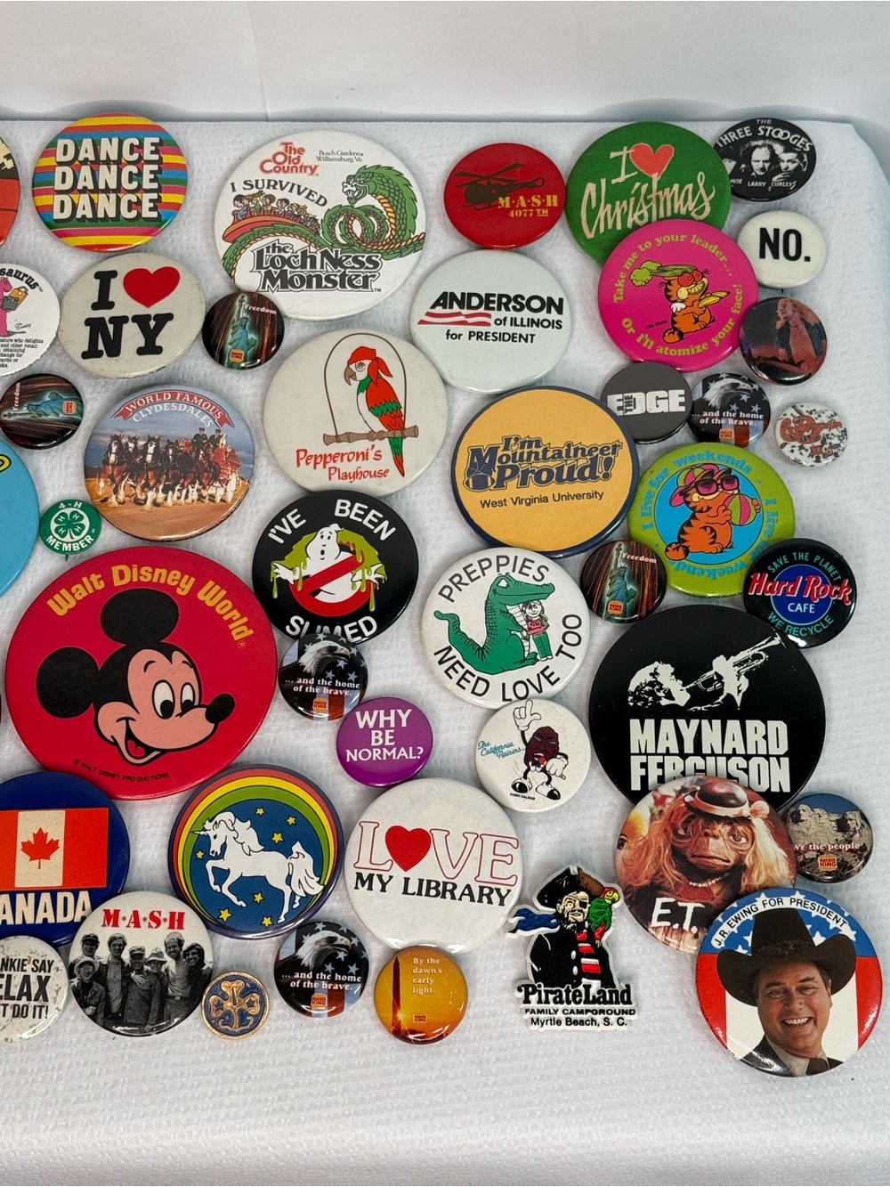 Vintage 70s & 80s Pinback Buttons - Mixed Topics and Colors - 65 Buttons - Picture 3 of 5